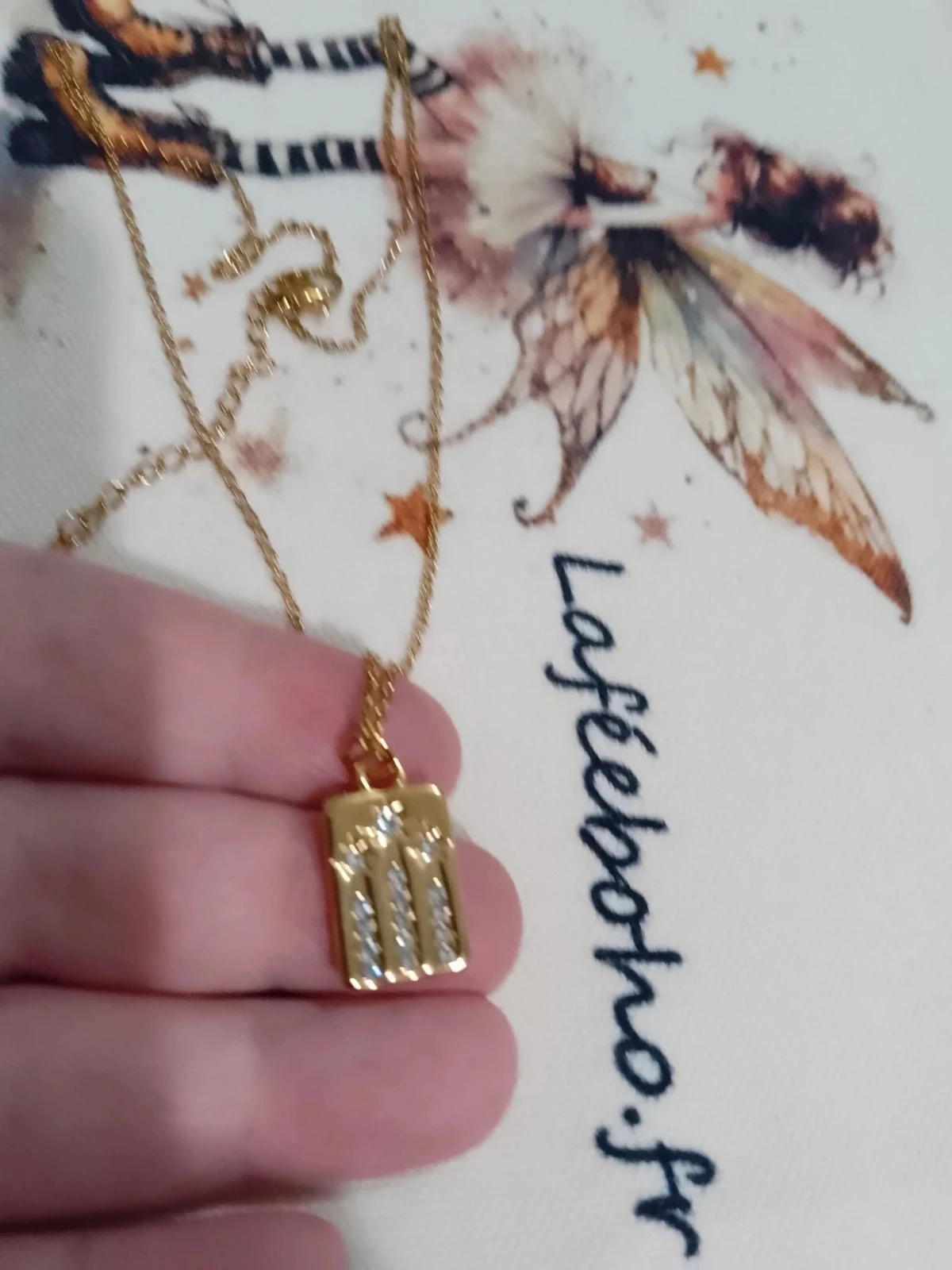 Boho necklace with zircon medallion and natural amethyst stone tassels – photo 2